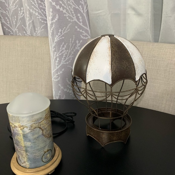 SOLD✨Pink Zebra Map Simmering Light w/Hot Air Ball - Picture 10 of 11